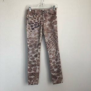 Alice & Olivia Animal Pattern Denim Jeans 0